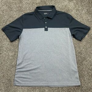 Bolle large men’s polo collared shirt two tone colorblock performance gold shirt